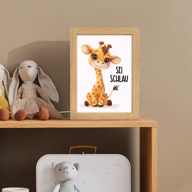 Giraf - Wees slim - Quote - Dier Light Box met kabel klein -sfeer2_kind