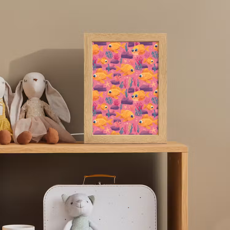 Goudvissen - Koraal - Kleurrijk Light Box met kabel (Kinderlampje) klein 904 -sfeer2_kind