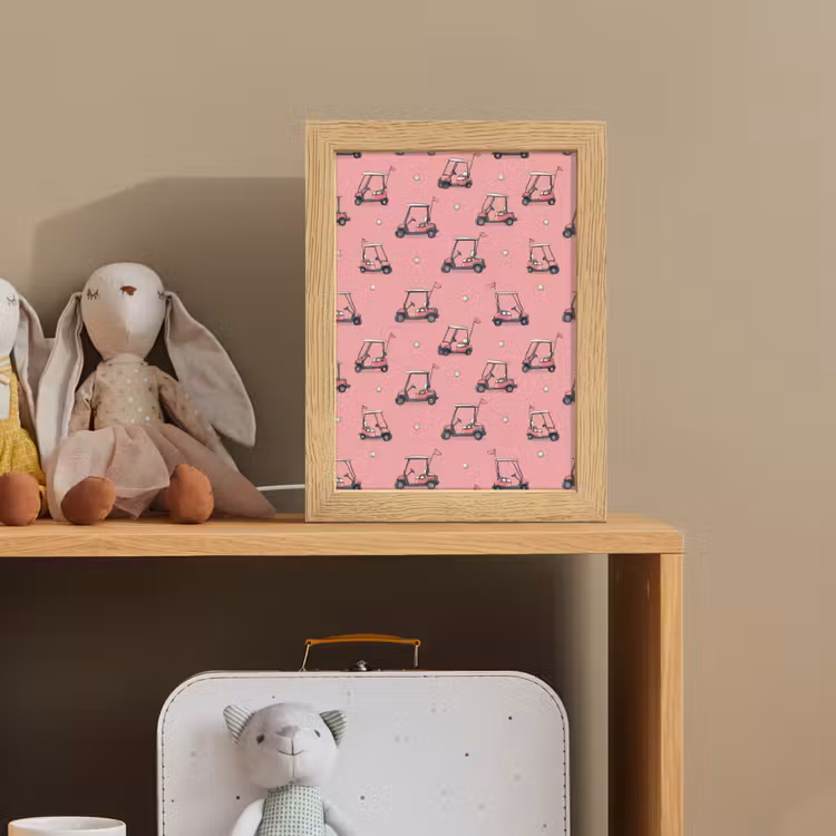 Golfkar - Retro - Roze Light Box met kabel (Kinderlampje) klein 904 -sfeer2_kind
