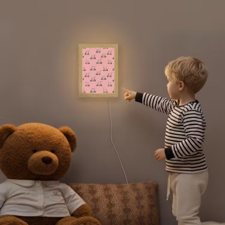 Golfkar - Retro - Roze Light Box met kabel (Kinderlampje) klein 904 -sfeer4a_kind