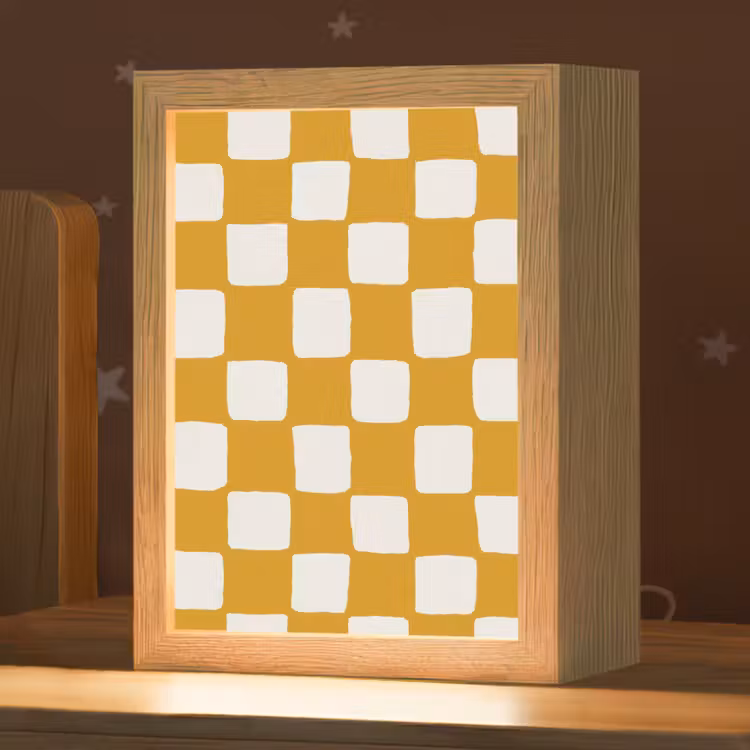 Grafisch - Patroon - Oker Light Box met kabel (Kinderlampje) klein 904 -zzz_3d_website