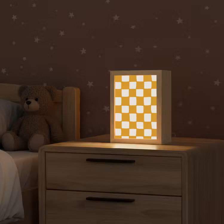 Grafisch - Patroon - Oker Light Box met kabel (Kinderlampje) klein 904 -sfeer1_kind
