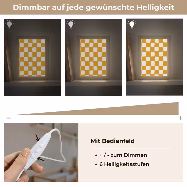 Grafisch - Patroon - Oker Light Box met kabel (Kinderlampje) klein 904 -USP_dimbaarDE
