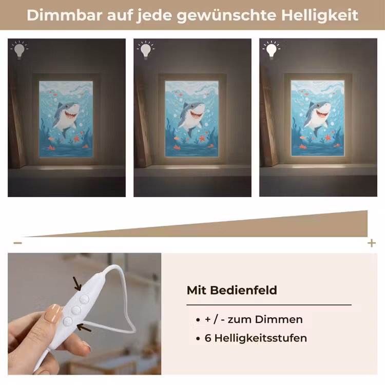 Haai - Vissen - Blauw - Onderwater Light Box met kabel klein -USP_dimbaarDE