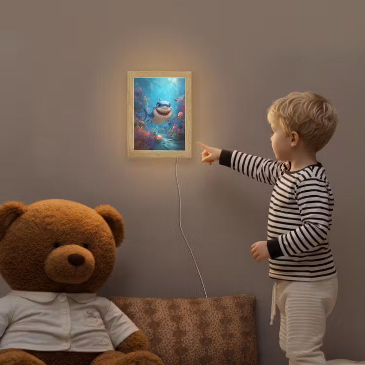 Haai - Onderwaterwereld - Oceaan Light Box met kabel klein -sfeer4a_kind