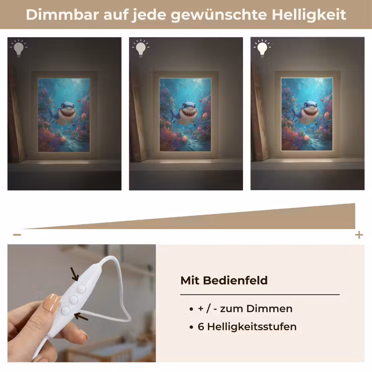 Haai - Onderwaterwereld - Oceaan Light Box met kabel klein -USP_dimbaarDE
