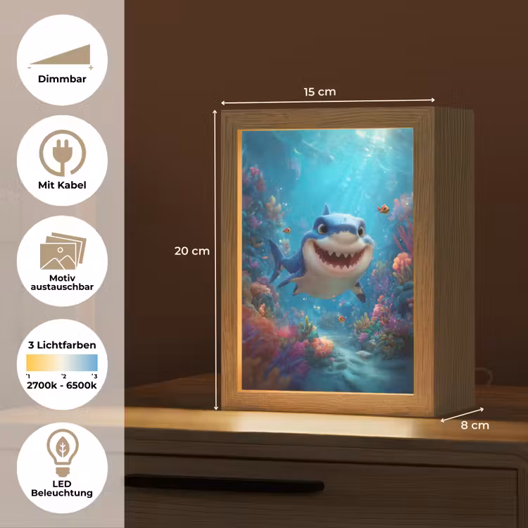 Haai - Onderwaterwereld - Oceaan Light Box met kabel (Kinderlampje) klein -USP_websiteoverzichtDE