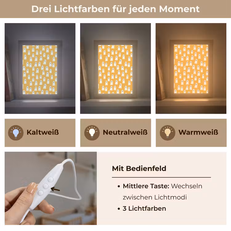 Halloween - Spookjes - Oker Light Box met kabel (Kinderlampje) klein 904 -USP_lichtkleurDE