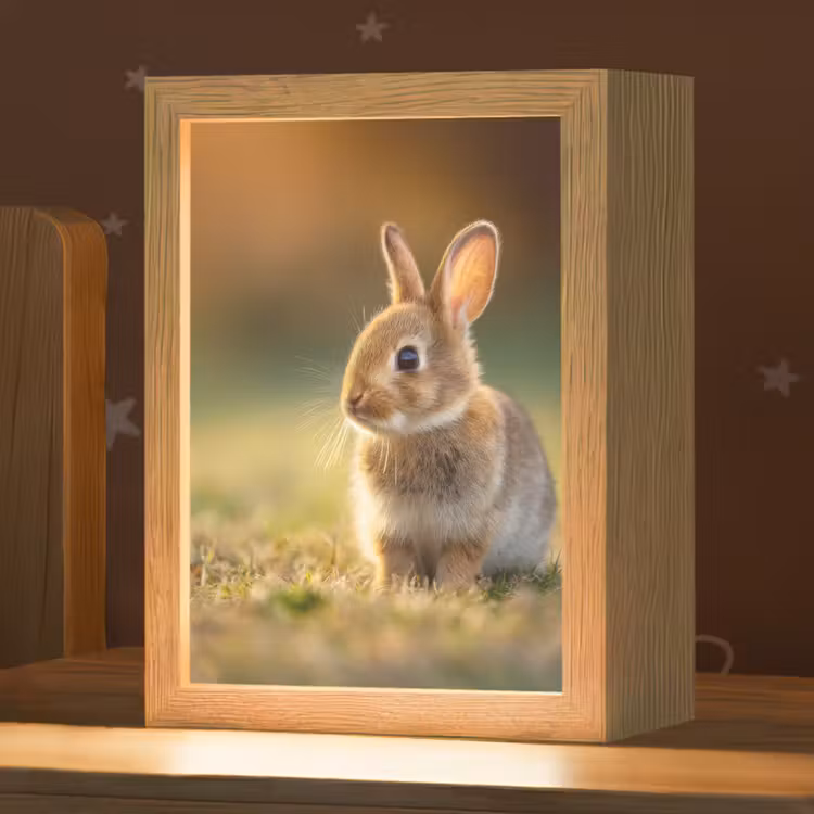 Konijntje - Bruin - Gras Light Box met kabel klein -zzz_3d_website