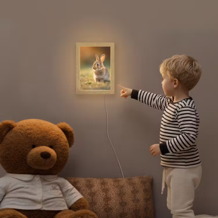 Konijntje - Bruin - Gras Light Box met kabel klein -sfeer4a_kind