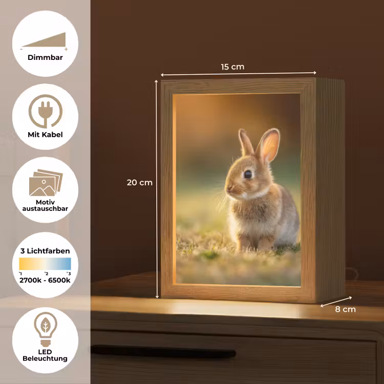 Konijntje - Bruin - Gras Light Box met kabel (Kinderlampje) klein -USP_websiteoverzichtDE