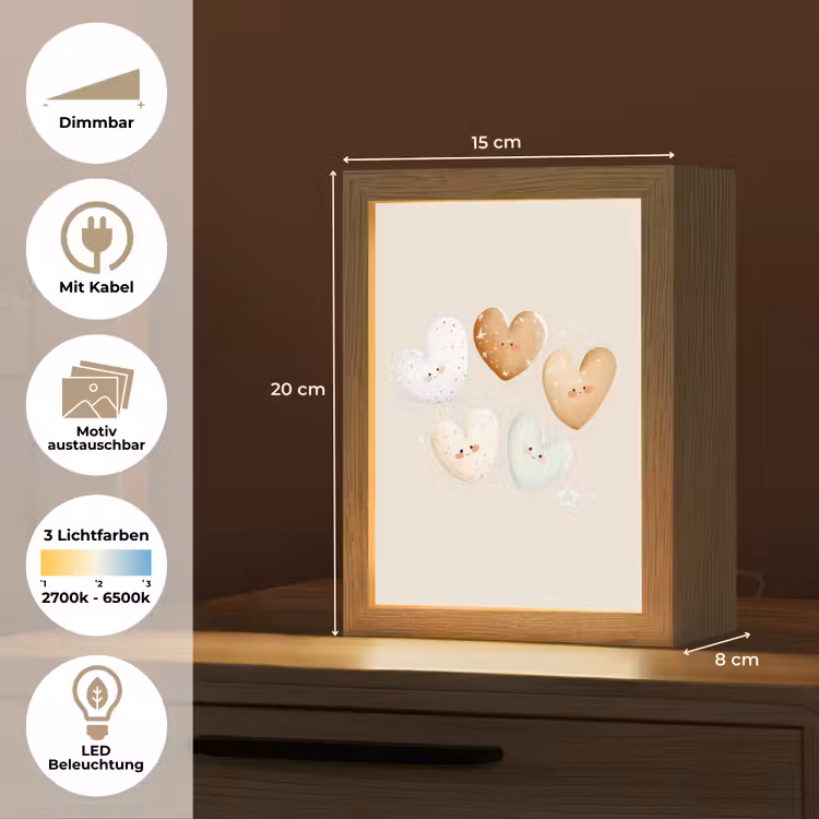 Hartjes - Kleurrijk - Pastel Light Box met kabel (Kinderlampje) klein -USP_websiteoverzichtDE