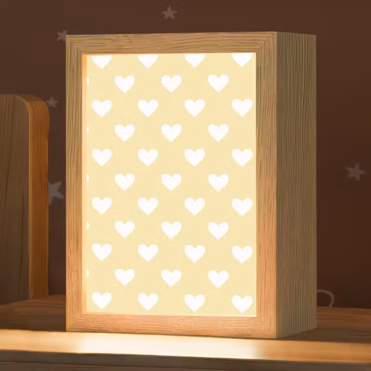 Hartjes - Patroon - Geel Light Box met kabel (Kinderlampje) klein 904 -zzz_3d_website