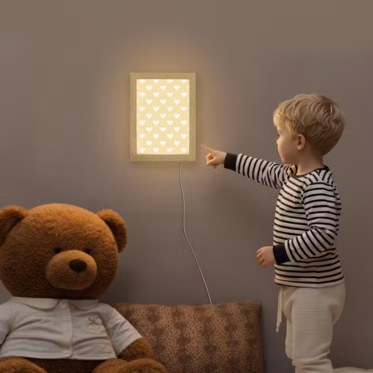Hartjes - Patroon - Geel Light Box met kabel (Kinderlampje) klein 904 -sfeer4a_kind