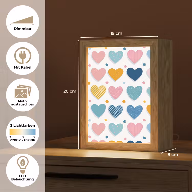 Hartjes - Pastel - Patroon Light Box met kabel (Kinderlampje) klein -USP_websiteoverzichtDE