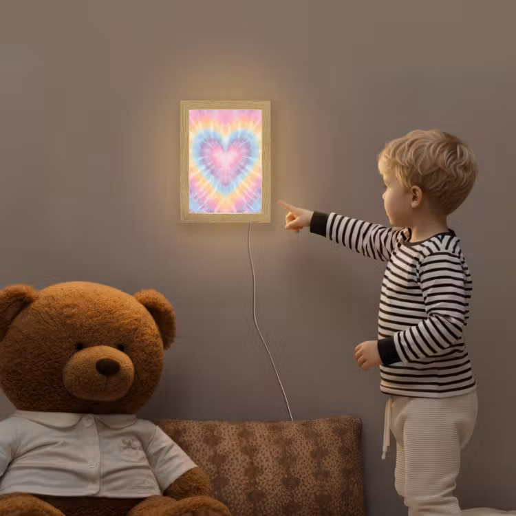 Hartvorm - Pastelkleuren - Tie Dye Light Box met kabel klein -sfeer4a_kind