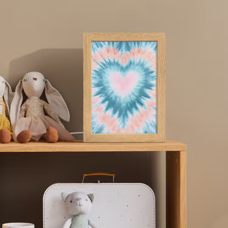 Hartvormig - Tie dye - Pasteltinten - Lichtgroen Light Box met kabel klein -sfeer2_kind