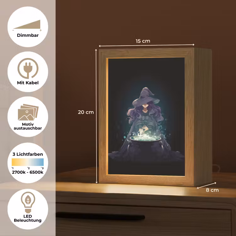 Heks - Magie - Heksenketel - Paars Light Box met kabel (Kinderlampje) klein -USP_websiteoverzichtDE