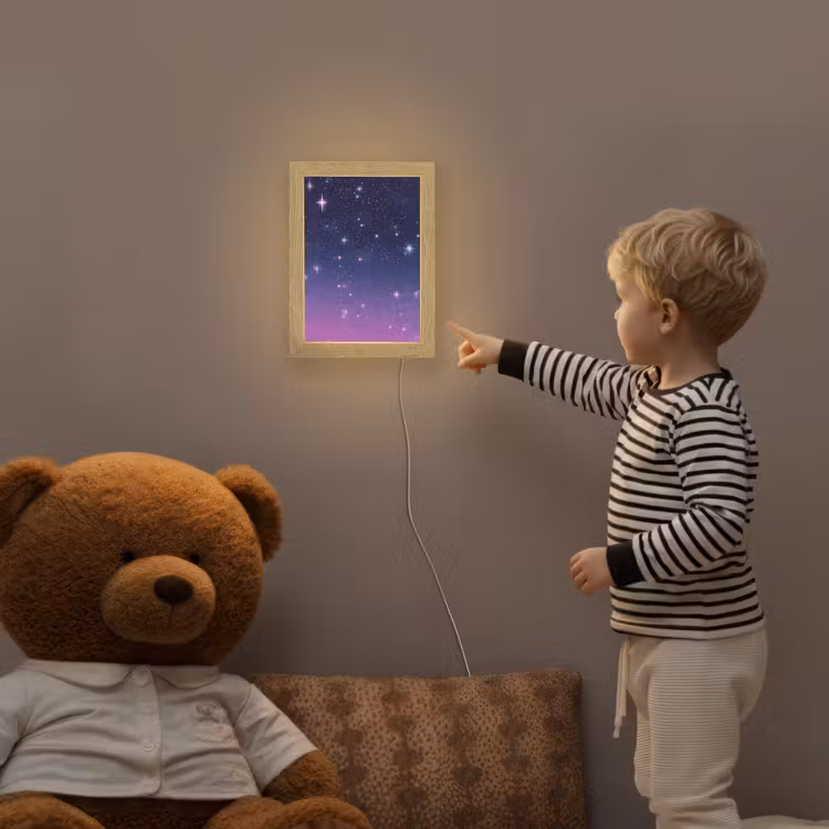 Hemel - Sterren - Blauw Light Box met kabel klein -sfeer4a_kind