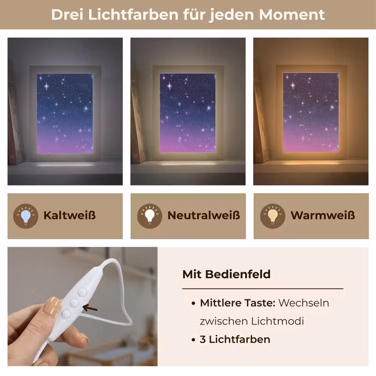 Hemel - Sterren - Blauw Light Box met kabel klein -USP_lichtkleurDE