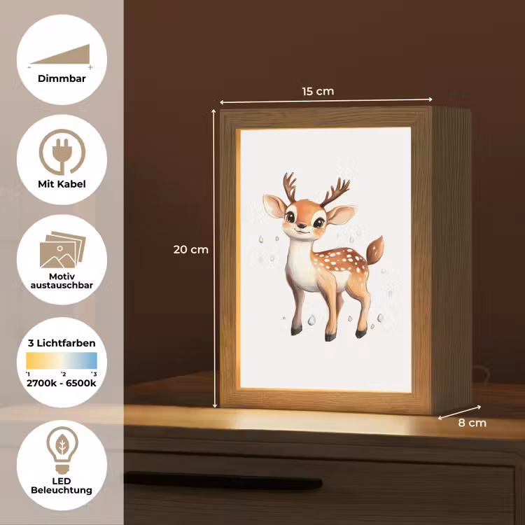 Hert - Dier - Bruin Light Box met kabel (Kinderlampje) klein -USP_websiteoverzichtDE