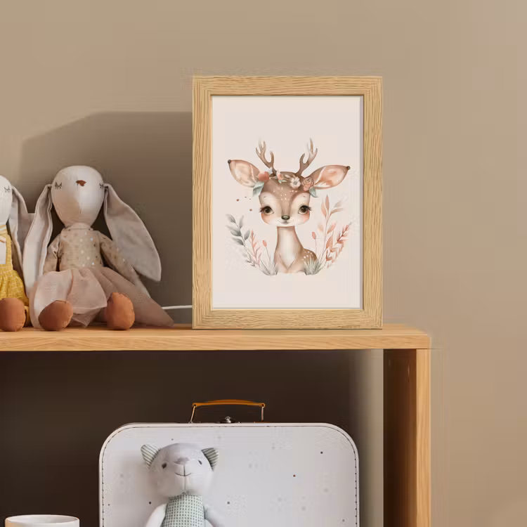 Hert - Bohemian - Bloemen - Bosdieren Light Box met kabel klein -sfeer2_kind