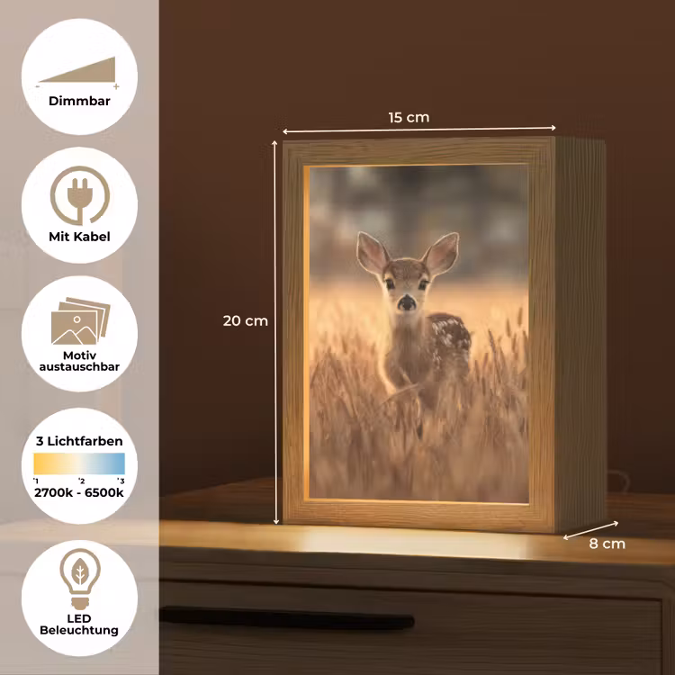 Hert - Graanveld - Bruin Light Box met kabel (Kinderlampje) klein -USP_websiteoverzichtDE