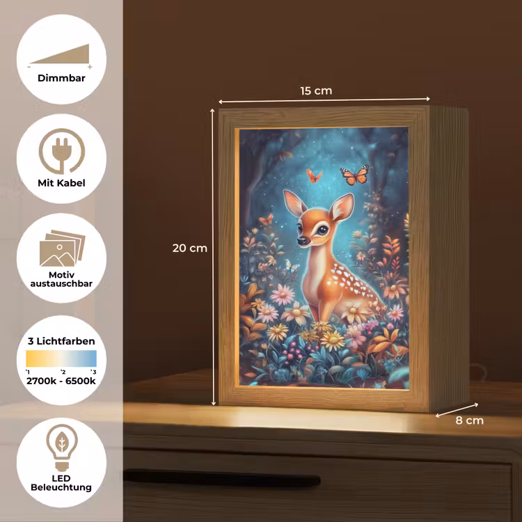 Hert - Magisch - Sprookjesbos Light Box met kabel (Kinderlampje) klein -USP_websiteoverzichtDE