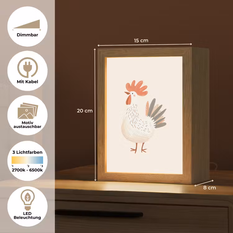 Kip - Boerderij - Dieren Light Box met kabel (Kinderlampje) klein -USP_websiteoverzichtDE