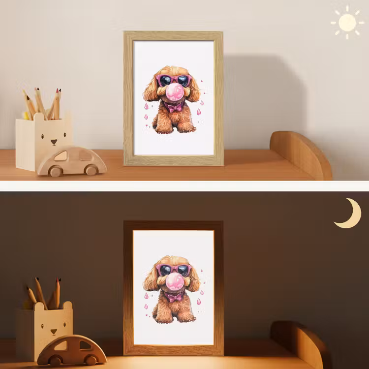Hond - Roze - Kauwgom Light Box met kabel klein -sfeer3_kind