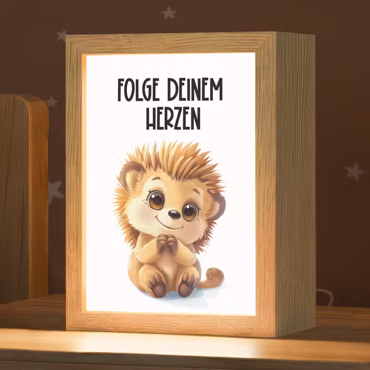 Egel - Wit - Dieren - Quote - Hart Light Box met kabel klein -zzz_3d_website