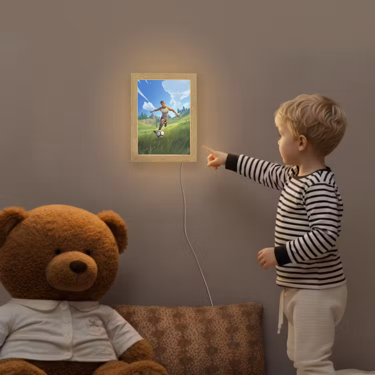 Illustratie - Voetbal - Game - Grasveld Light Box met kabel klein -sfeer4a_kind