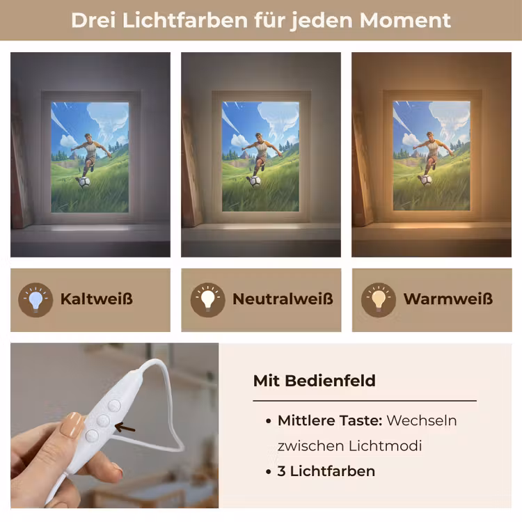 Illustratie - Voetbal - Game - Grasveld Light Box met kabel klein -USP_lichtkleurDE