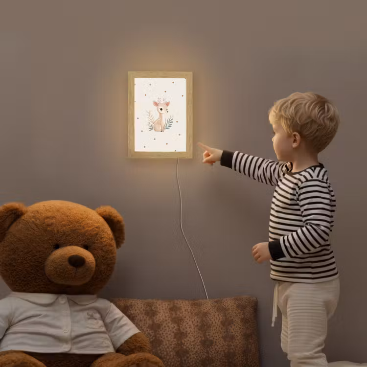 Illustratie - Stippen - Hertje - Aquarel Light Box met kabel klein -sfeer4a_kind
