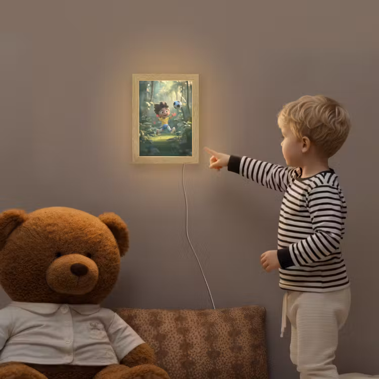 Jongen - Voetbal - Bos Light Box met kabel klein -sfeer4a_kind