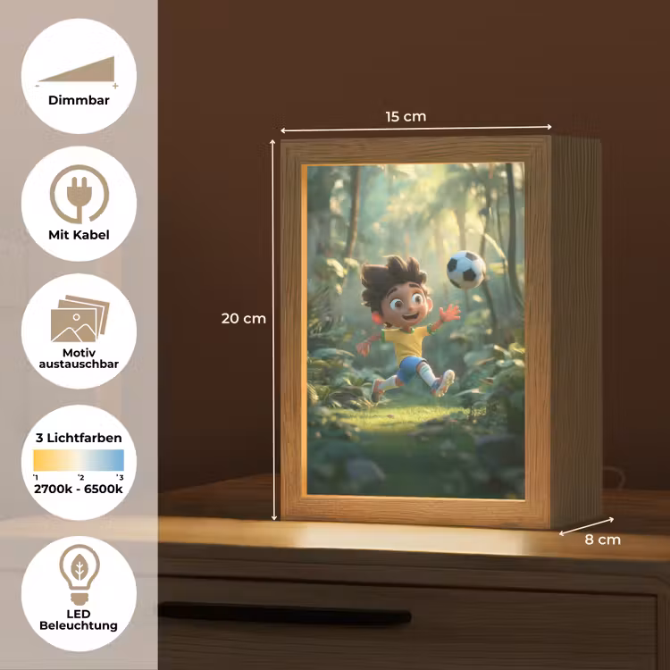 Jongen - Voetbal - Bos Light Box met kabel (Kinderlampje) klein -USP_websiteoverzichtDE