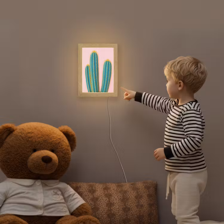 Cactussen - Modern - Pastel Light Box met kabel (Kinderlampje) klein -sfeer4a_kind