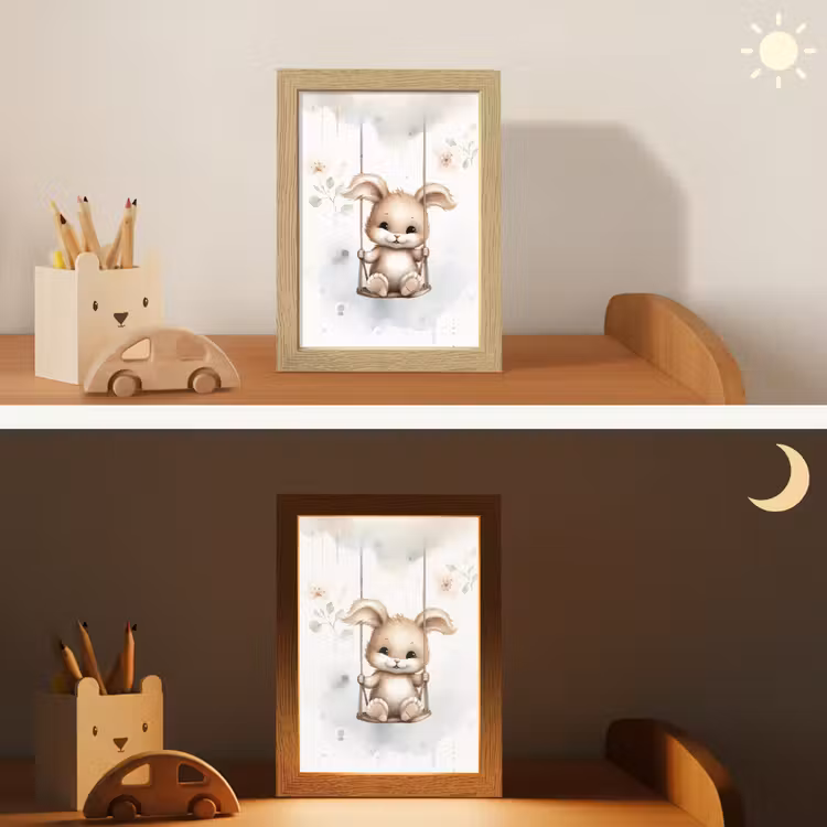 Konijn - Baby dier - Kinderen Light Box met kabel klein -sfeer3_kind