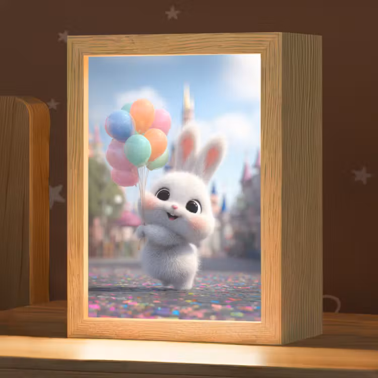 Konijn - Ballonnen - Gekleurd - Confetti Light Box met kabel klein -zzz_3d_website