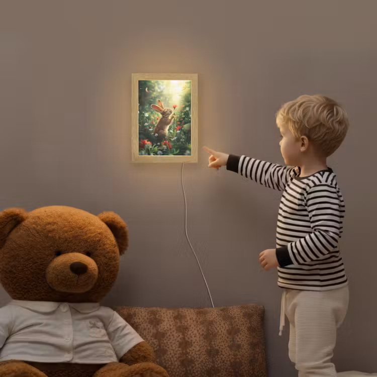 Konijn - Dieren - Bloemen - Natuur Light Box met kabel klein -sfeer4a_kind