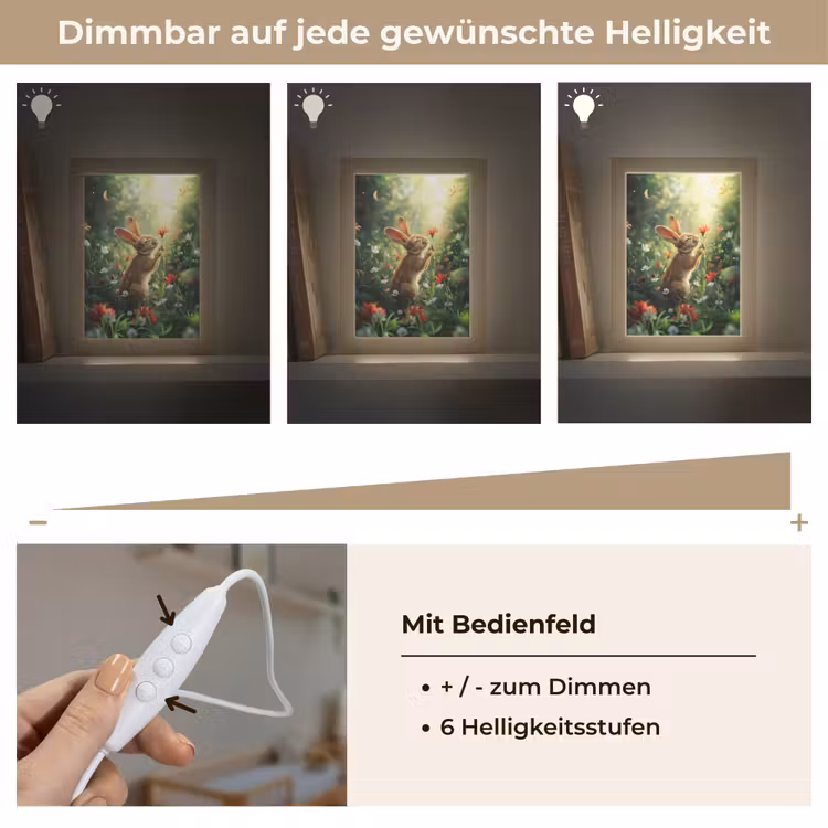 Konijn - Dieren - Bloemen - Natuur Light Box met kabel klein -USP_dimbaarDE