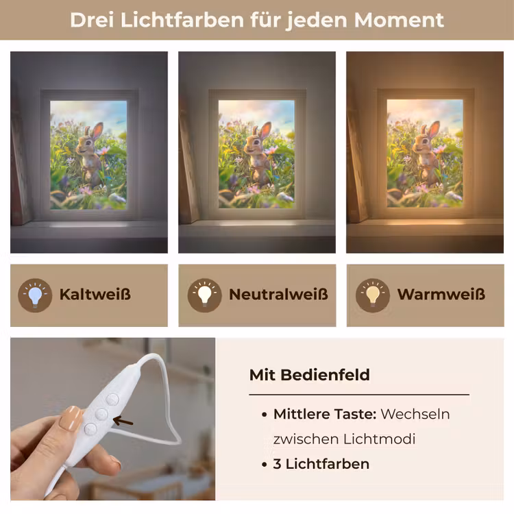 Konijn - Dieren - Natuur Light Box met kabel klein -USP_lichtkleurDE