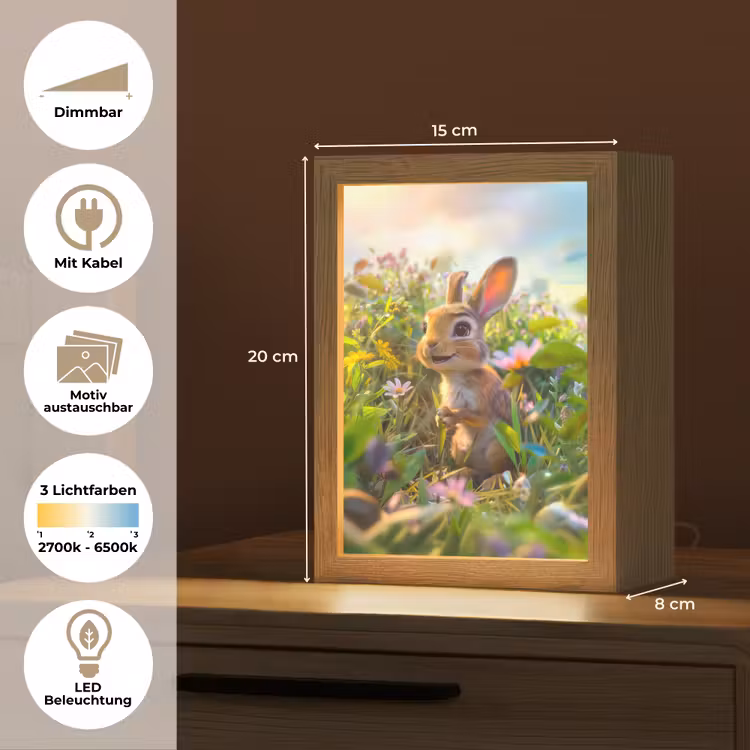 Konijn - Dieren - Natuur Light Box met kabel (Kinderlampje) klein -USP_websiteoverzichtDE