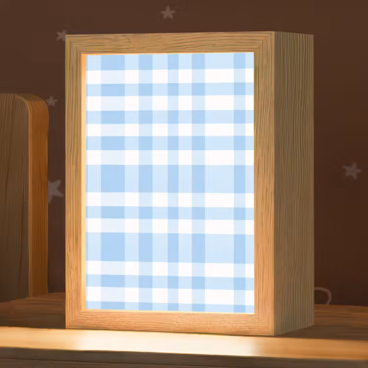 Ruit - Patroon - Blauw Light Box met kabel (Kinderlampje) klein 904 -zzz_3d_website