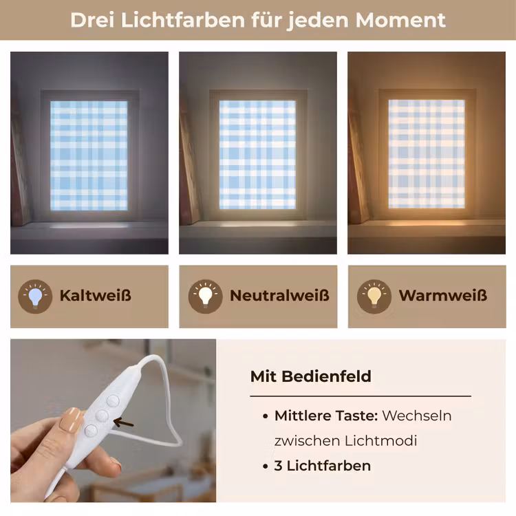 Ruit - Patroon - Blauw Light Box met kabel (Kinderlampje) klein 904 -USP_lichtkleurDE