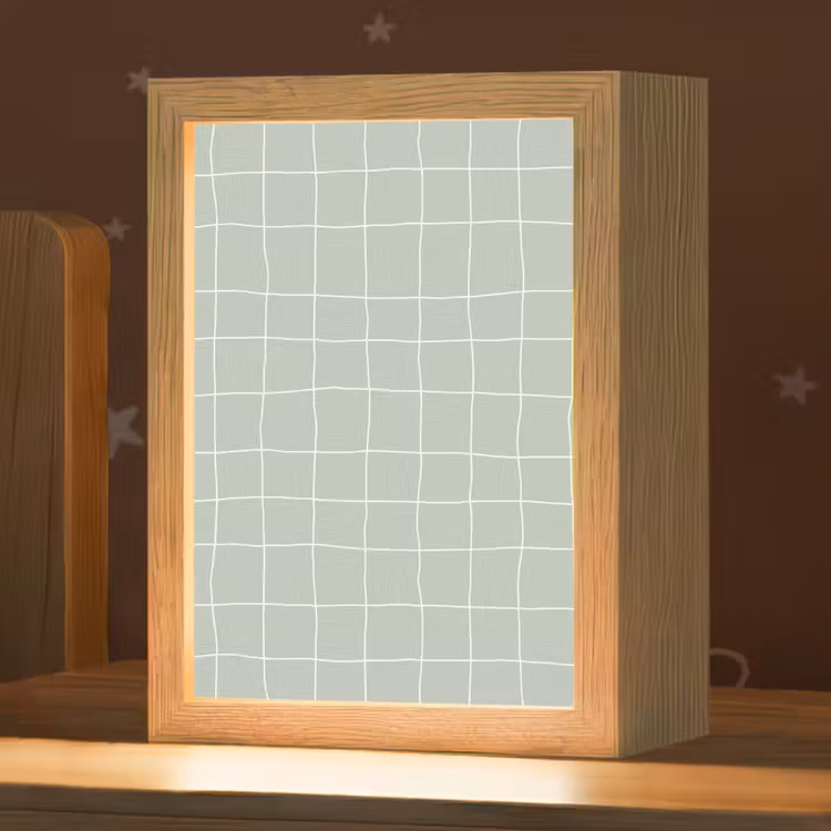 Ruitpatroon - Golvend - Groen Light Box met kabel (Kinderlampje) klein 904 -zzz_3d_website