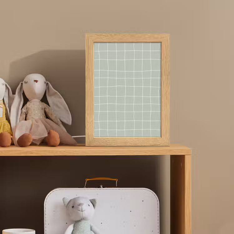 Ruitpatroon - Golvend - Groen Light Box met kabel (Kinderlampje) klein 904 -sfeer2_kind
