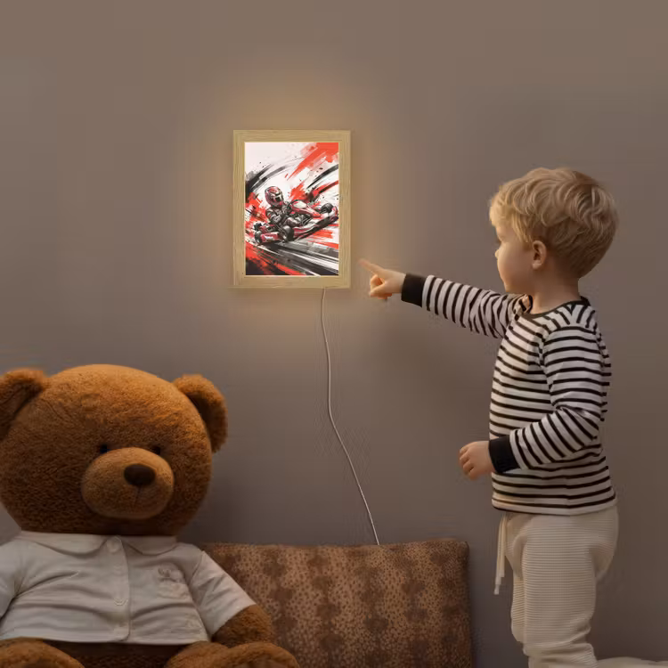 Kart - Coureur - Snelheid - Rood Light Box met kabel (Kinderlampje) klein -sfeer4a_kind