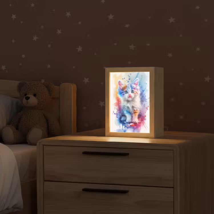 Kat - Kleurrijk - Verf - Dier - Wit Light Box met kabel klein -sfeer1_kind