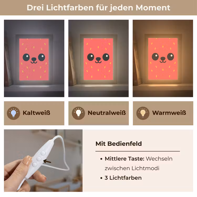Kat - Aardbei - Cartoon Light Box met kabel klein -USP_lichtkleurDE